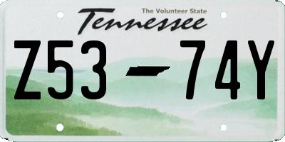 TN license plate Z5374Y