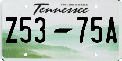 TN license plate Z5375A