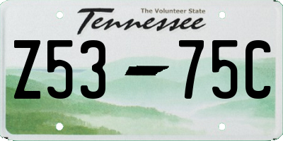 TN license plate Z5375C