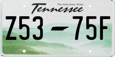 TN license plate Z5375F