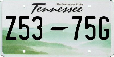 TN license plate Z5375G