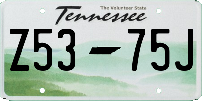 TN license plate Z5375J