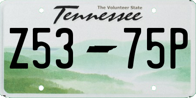 TN license plate Z5375P