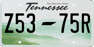 TN license plate Z5375R