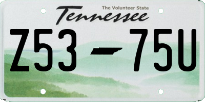 TN license plate Z5375U