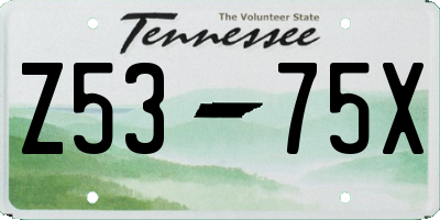 TN license plate Z5375X