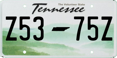 TN license plate Z5375Z