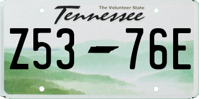 TN license plate Z5376E