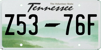 TN license plate Z5376F