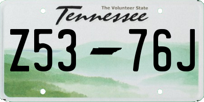 TN license plate Z5376J