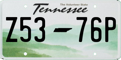 TN license plate Z5376P