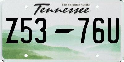 TN license plate Z5376U