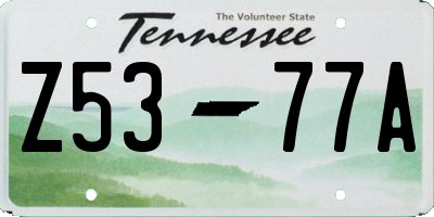 TN license plate Z5377A