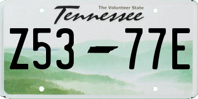 TN license plate Z5377E
