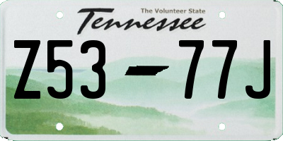 TN license plate Z5377J