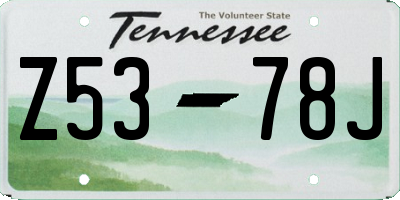 TN license plate Z5378J