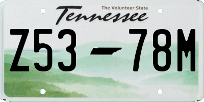 TN license plate Z5378M