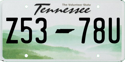 TN license plate Z5378U