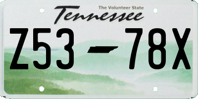 TN license plate Z5378X