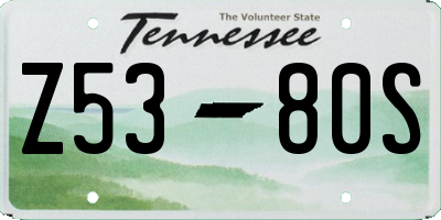 TN license plate Z5380S