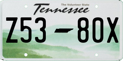 TN license plate Z5380X