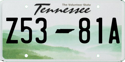 TN license plate Z5381A