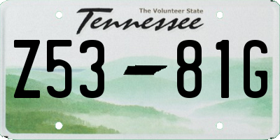 TN license plate Z5381G