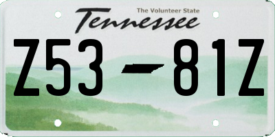 TN license plate Z5381Z