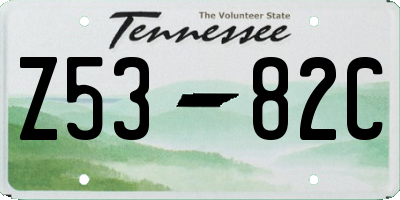 TN license plate Z5382C