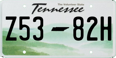 TN license plate Z5382H