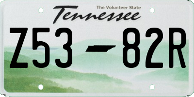 TN license plate Z5382R