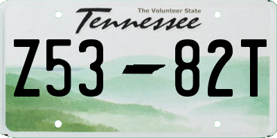 TN license plate Z5382T