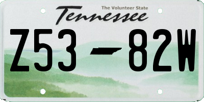 TN license plate Z5382W