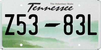 TN license plate Z5383L