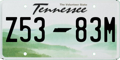 TN license plate Z5383M