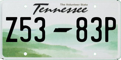 TN license plate Z5383P