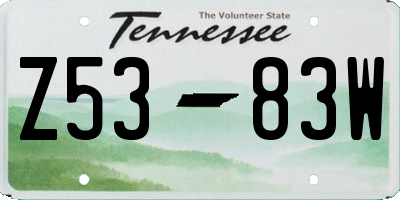 TN license plate Z5383W