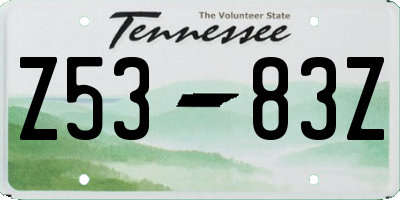 TN license plate Z5383Z