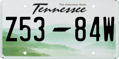 TN license plate Z5384W