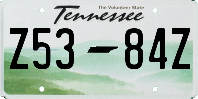 TN license plate Z5384Z