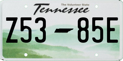 TN license plate Z5385E