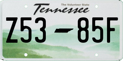 TN license plate Z5385F