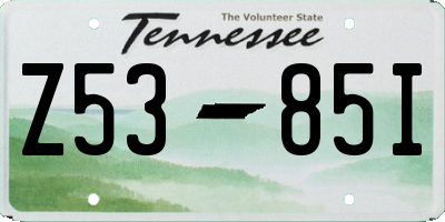 TN license plate Z5385I
