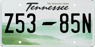 TN license plate Z5385N