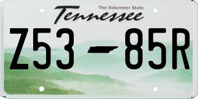 TN license plate Z5385R