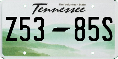 TN license plate Z5385S
