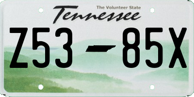 TN license plate Z5385X
