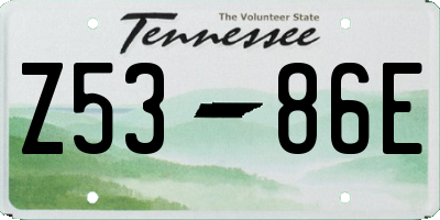 TN license plate Z5386E