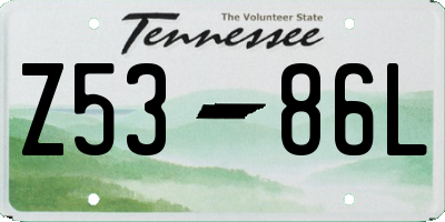 TN license plate Z5386L