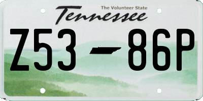 TN license plate Z5386P